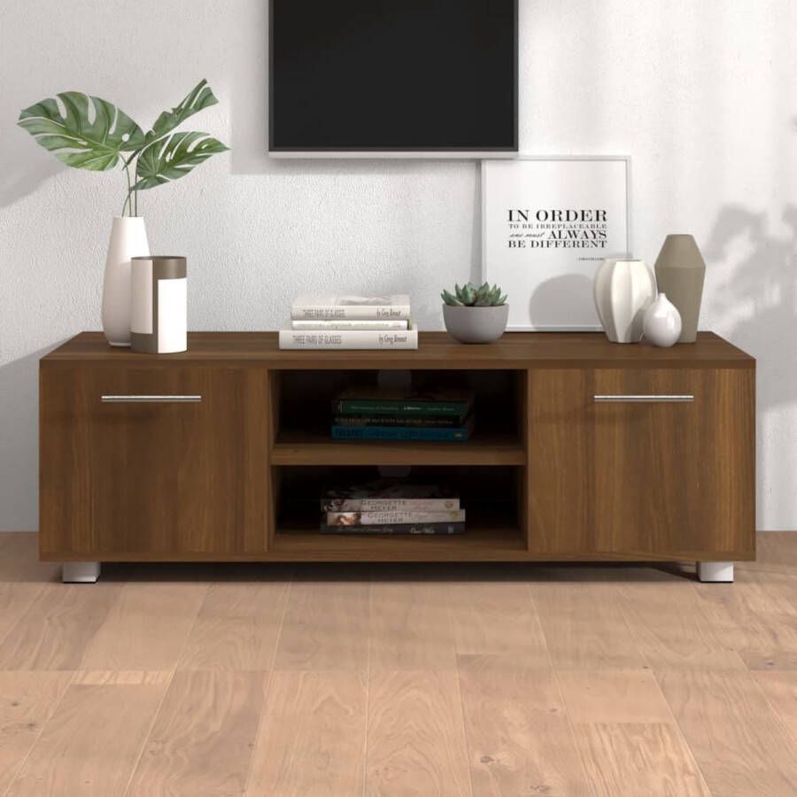 VidaXL -Tv-meubel-110x40x35-cm-bewerkt-hout-bruineikenkleurig - Foto 1