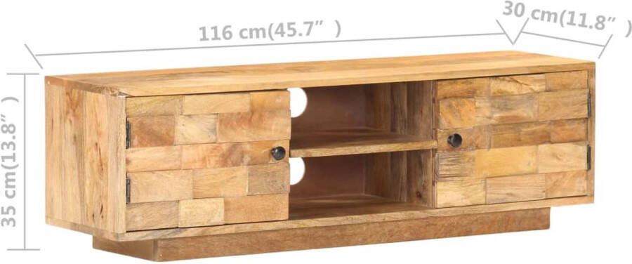 VidaXL -Tv-meubel-116x30x35-cm-massief-mangohout - Foto 2