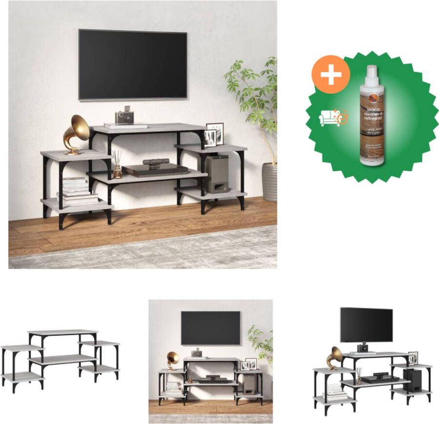 VidaXL Tv-meubel 117x35x52 cm bewerkt hout grijs sonoma eikenkleurig Kast Inclusief Houtreiniger en verfrisser