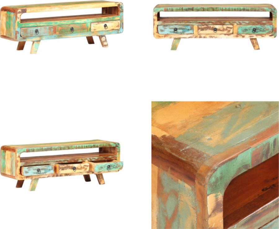 VidaXL Tv-meubel 117x30x41 cm massief gerecycled hout Tv-meubel Tv-meubelen Tv-meubels Tv-meubilair