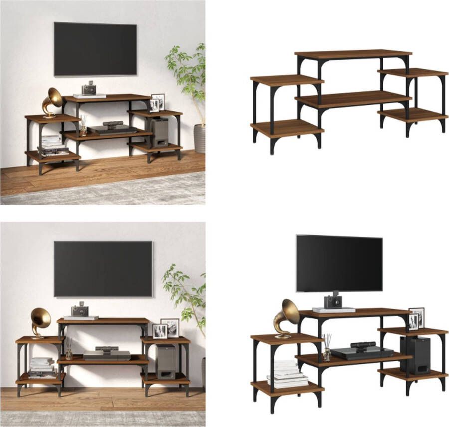 VidaXL Tv-meubel 117x35x52 cm bewerkt hout bruineikenkleurig Tv-kast Tv-kasten Tv-meubel Hifi-meubel