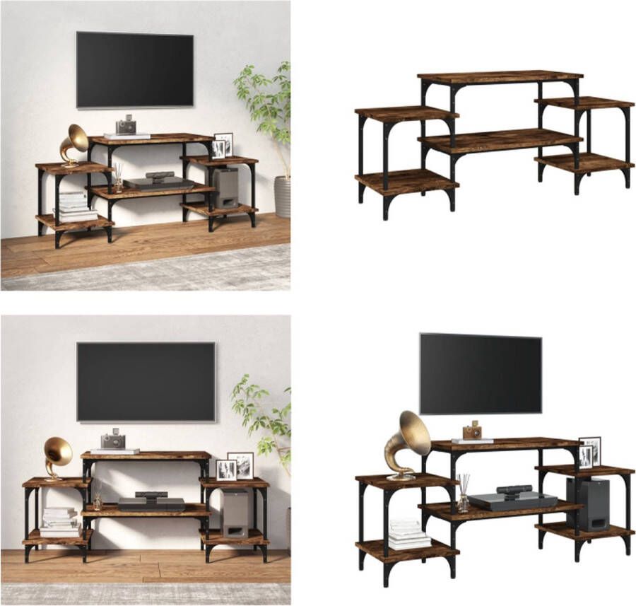 VidaXL Tv-meubel 117x35x52 cm bewerkt hout gerookt eikenkleurig Tv-kast Tv-kasten Tv-meubel Hifi-meubel