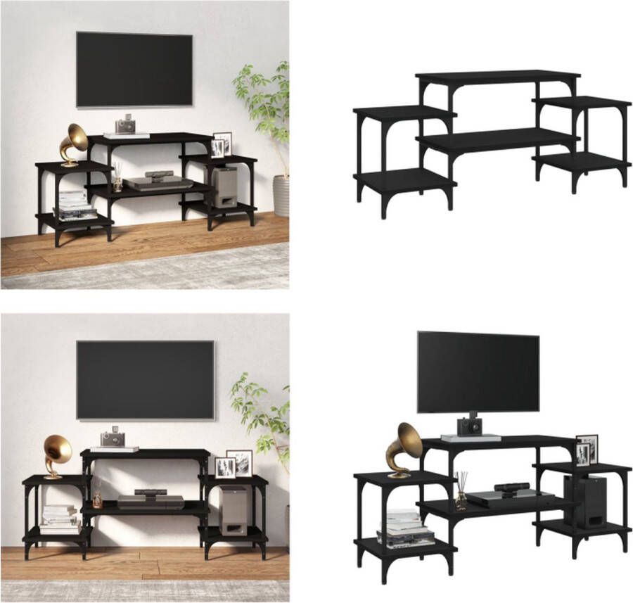 VidaXL Tv-meubel 117x35x52 cm bewerkt hout zwart Tv-kast Tv-kasten Tv-meubel Hifi-meubel