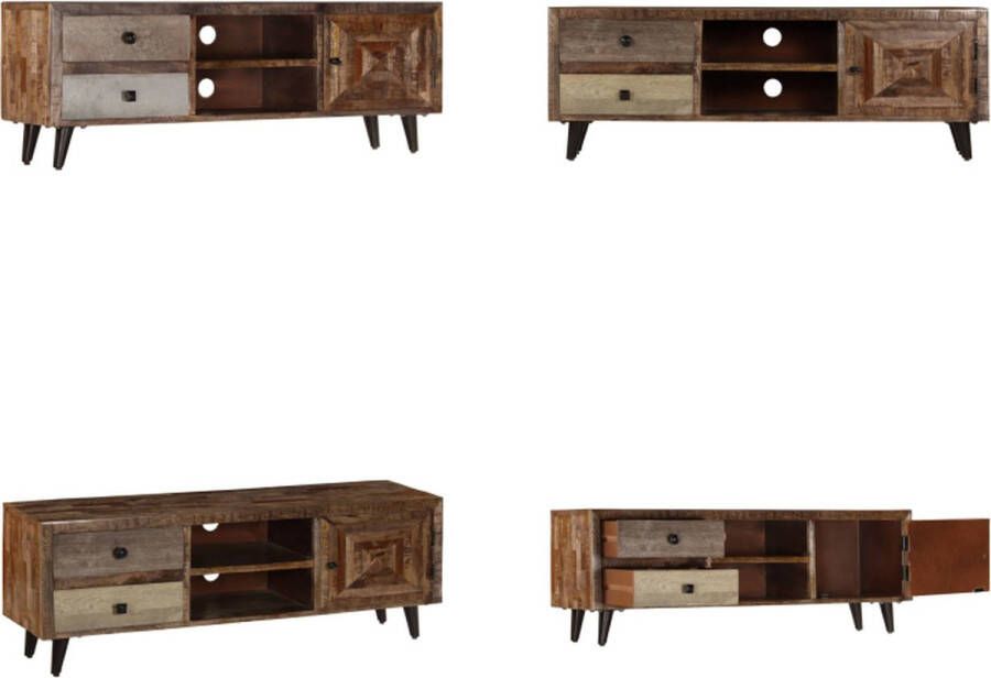 VidaXL Tv-meubel 118x30x40 cm massief mangohout Tv-kast Tv-kasten Tv-standaard Tv-standaarden