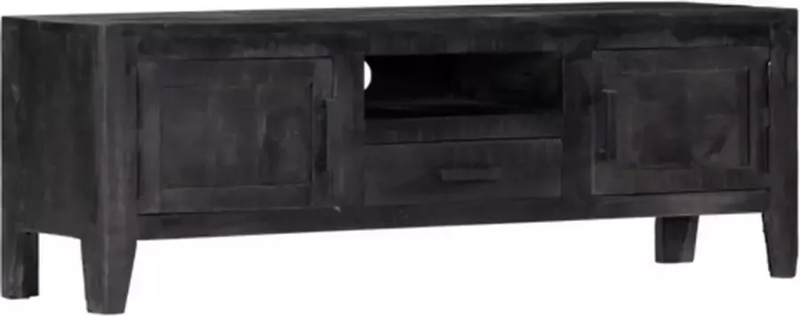 VidaXL -Tv-meubel-118x30x40-cm-massief-mangohout-zwart - Foto 3