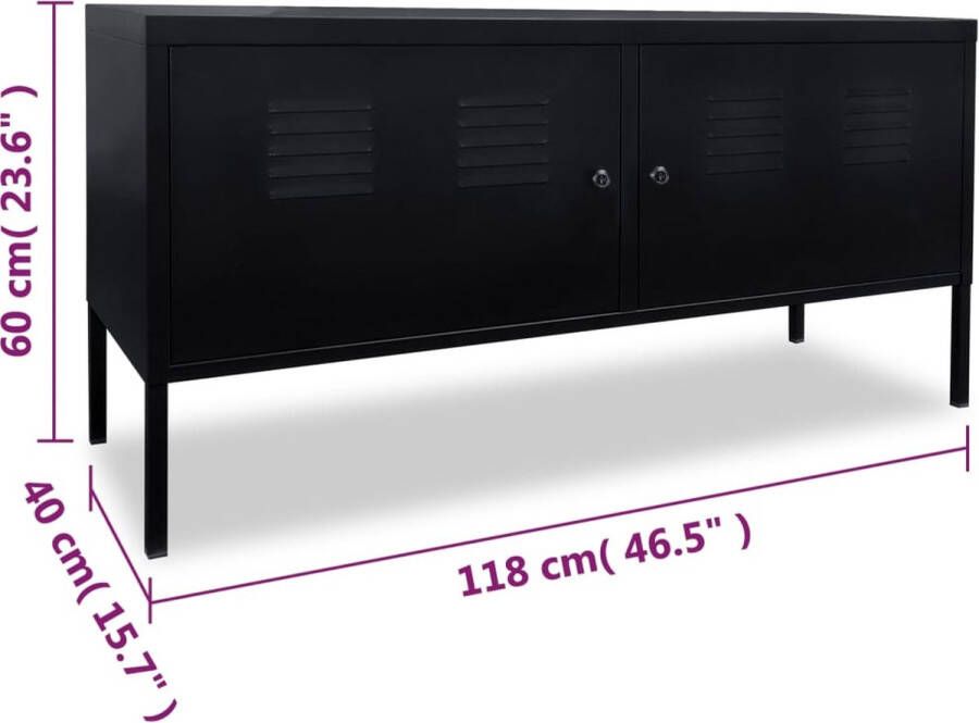 VIDAXL Tv-meubel 118x40x60 cm zwart - Foto 1