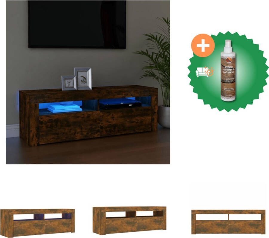 VidaXL Tv-meubel met LED-verlichting 120x35x40 cm sonoma eikenkleurig Kast Inclusief Houtreiniger en verfrisser