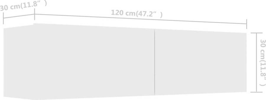 VidaXL -Tv-meubel-120x30x30-cm-bewerkt-hout-wit - Foto 3