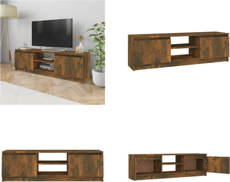 VidaXL Tv-meubel 120x30x35-5 cm bewerkt hout gerookt eikenkleurig Tv-kast Tv-kasten Tv-meubel Hifi-meubel