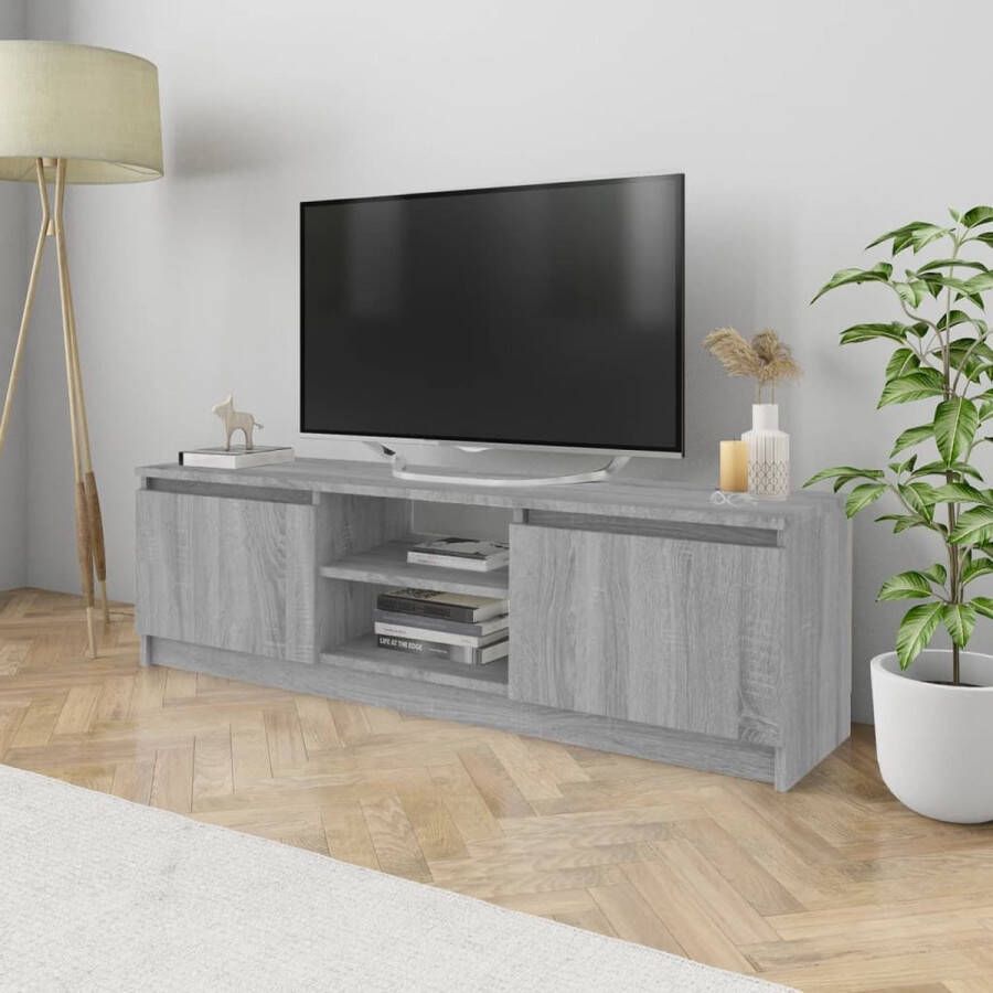 VidaXL -Tv-meubel-120x30x35 5-cm-bewerkt-hout-grijs-sonoma-eikenkleurig - Foto 1