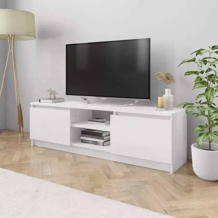 VidaXL Tv meubel 120x30x35 5 cm spaanplaat hoogglans wit
