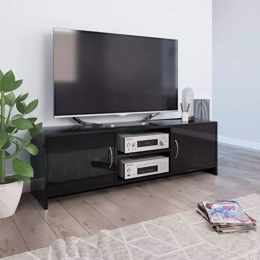 VidaXL Tv-meubel 120x30x37 5 Cm Bewerkt Hout Hoogglans Zwart - Foto 2