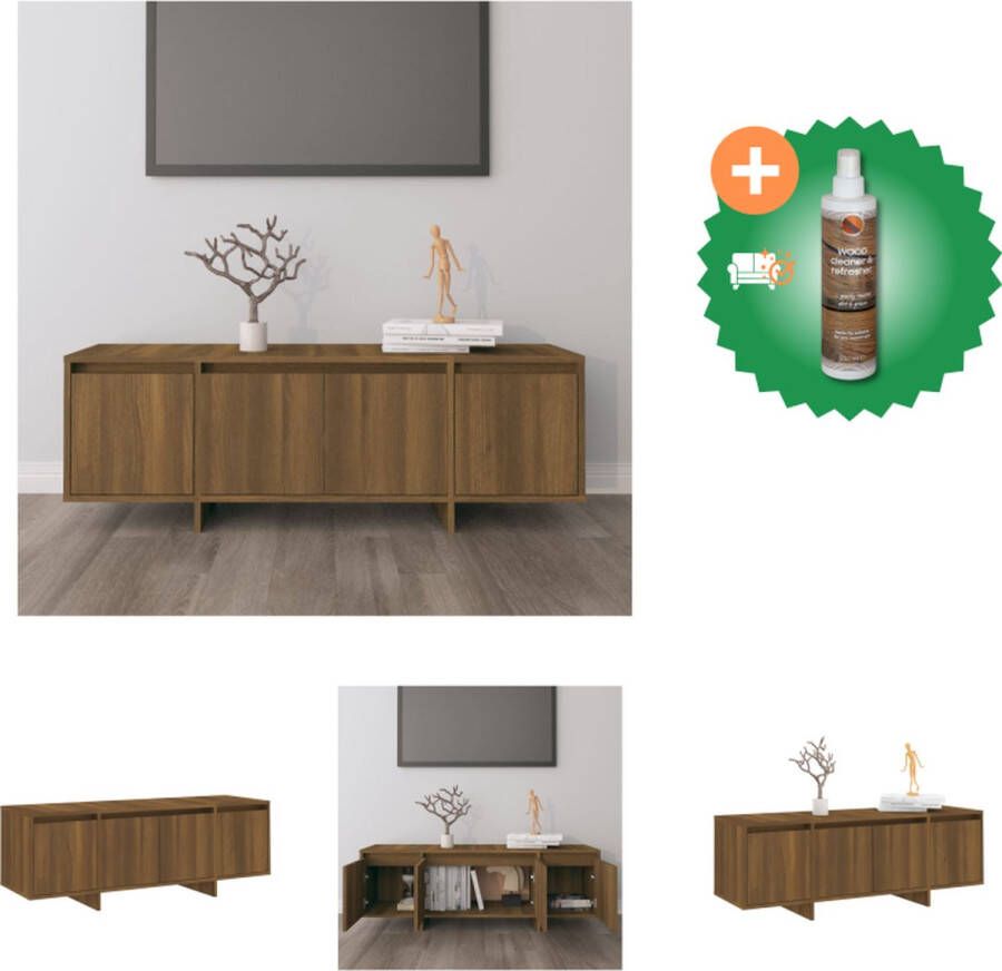 VidaXL Tv-meubel 120x30x40-5 cm spaanplaat bruineikenkleurig Kast Inclusief Houtreiniger en verfrisser