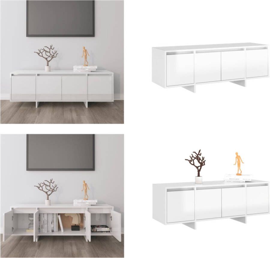 VidaXL Tv-meubel 120x30x40 5 cm bewerkt hout hoogglans wit Tv-kast Tv-kasten Tv-standaard Wandtafel
