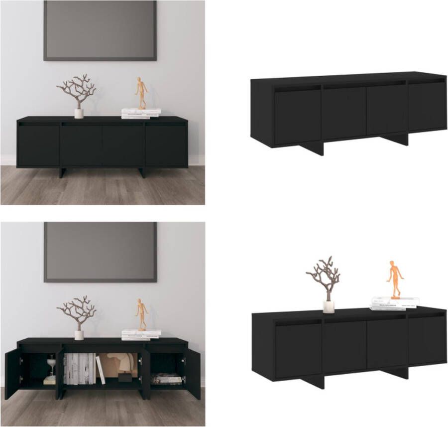 VidaXL Tv-meubel 120x30x40 5 cm bewerkt hout zwart Tv-kast Tv-kasten Tv-standaard Wandtafel