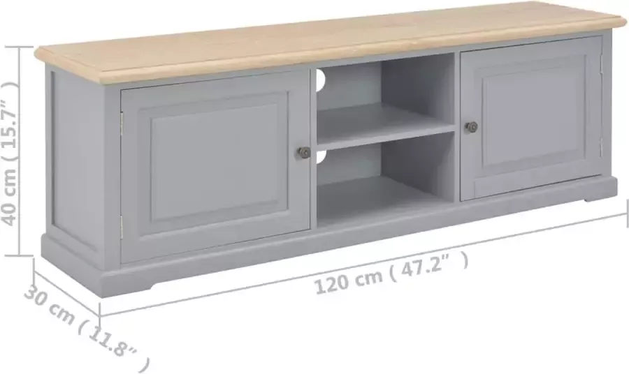 VidaXL -Tv-meubel-120x30x40-cm-hout-grijs - Foto 1