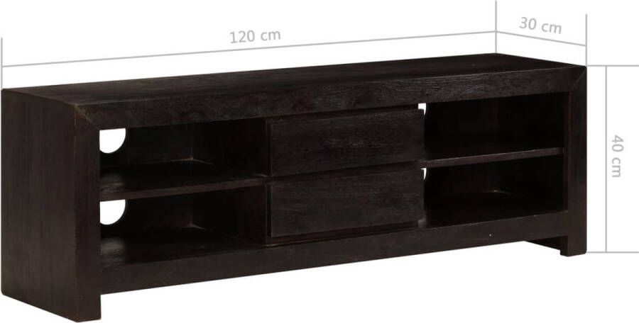 VidaXL Tv-meubel 120x30x40 cm massief acaciahout donkerbruin