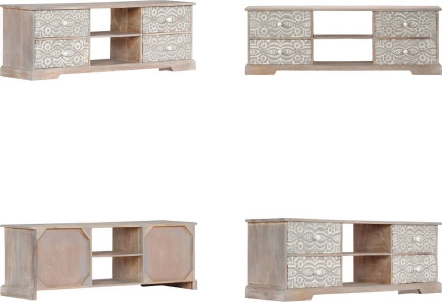 VidaXL Tv-meubel Tv-meubelen Tv-standaard Televisiemeubel Tv-meubel 120x30x40 cm massief acaciahout - Foto 2