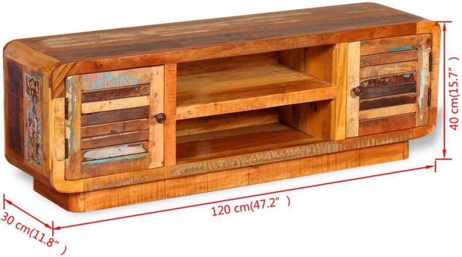 VidaXL -Tv-meubel-120x30x40-cm-massief-gerecycled-hout - Foto 1