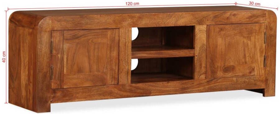 VidaXL Tv-meubel 120x30x40 cm massief hout met sheesham afwerking - Foto 1