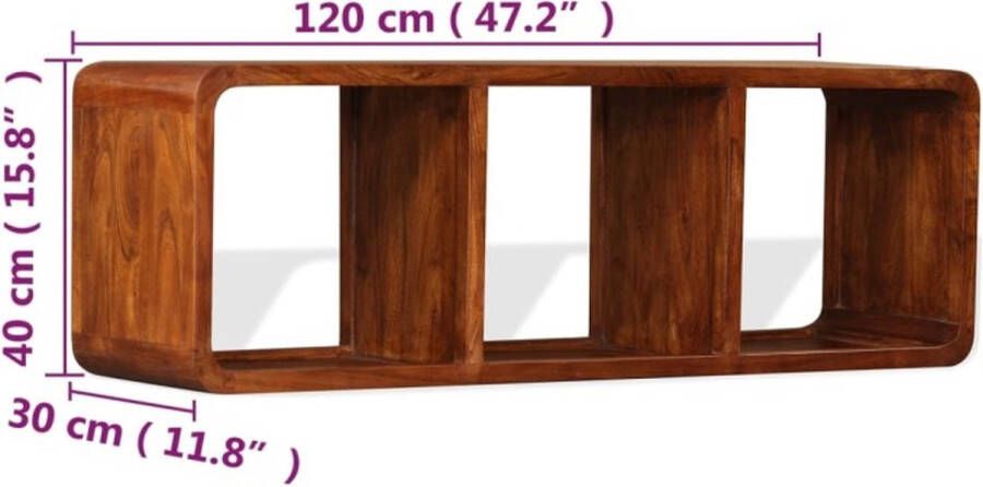 VidaXL Tv-meubel 120x30x40 cm massief hout met sheesham afwerking