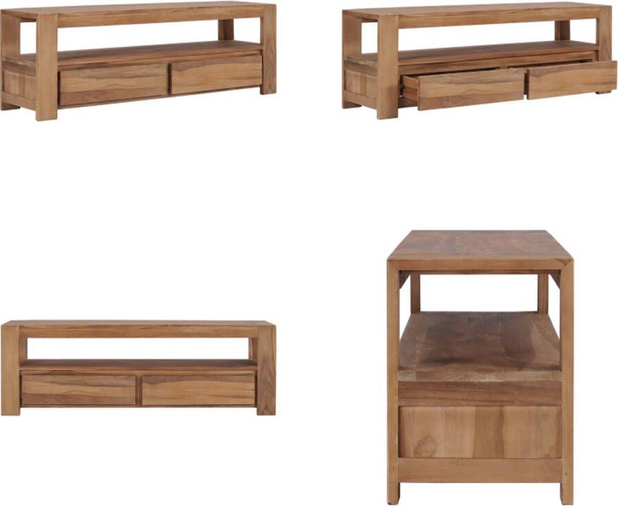 VidaXL Tv-meubel 120x30x40 cm massief teakhout Tv-meubel Tv-kasten Houten Tv-standaard Houten Tv-standaards
