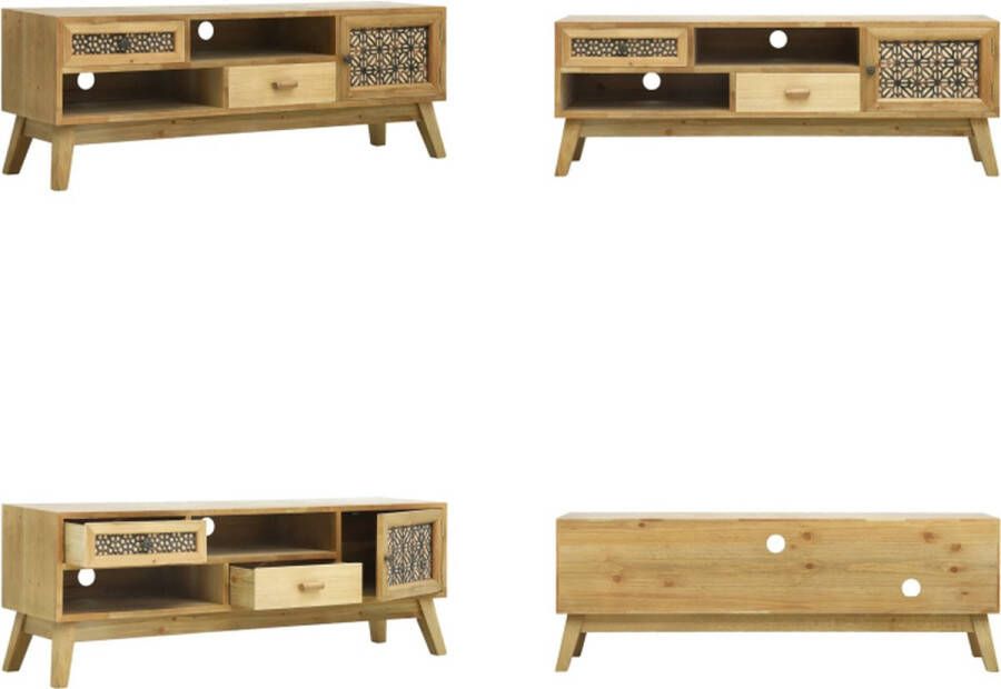 VidaXL Tv-meubel 120x30x42 cm bewerkt hout bruin Tv-meubel Tv-meubelen Tv Kast Opbergkast