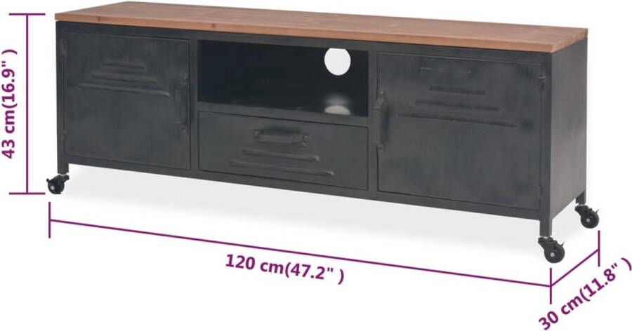 VidaXL -Tv-meubel-120x30x43-cm-zwart - Foto 2