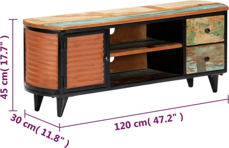 VidaXL -Tv-meubel-120x30x45-cm-massief-gerecycled-hout