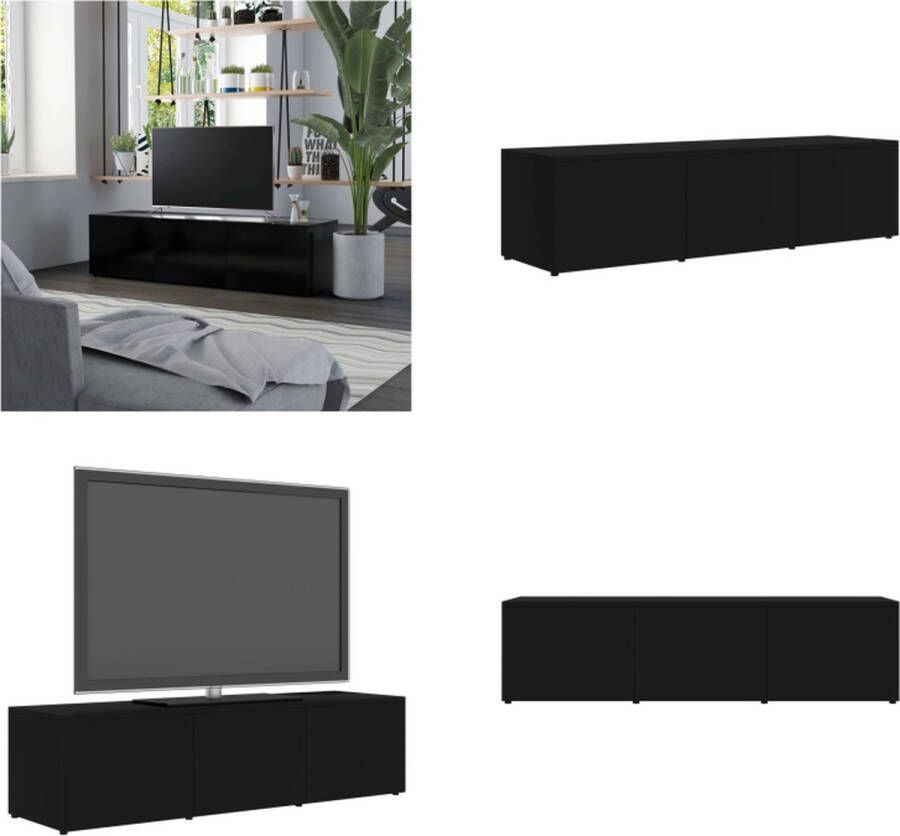 VidaXL Tv-meubel 120x34x30 cm spaanplaat zwart Tv-meubel Tv-meubels Tv-meubelen Tv-meubilair