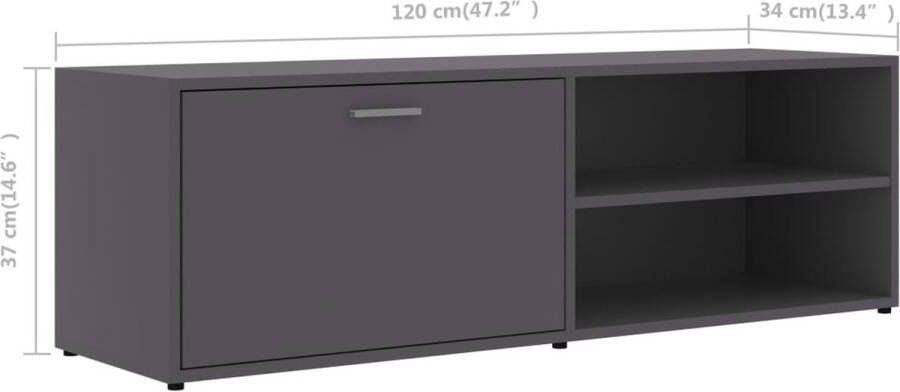 VidaXL -Tv-meubel-120x34x37-cm-bewerkt-hout-grijs - Foto 4