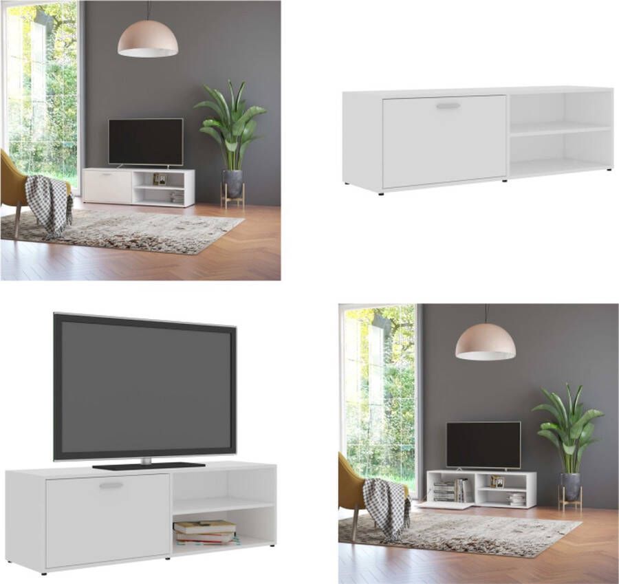 VidaXL Tv-meubel 120x34x37 cm bewerkt hout wit Tv-meubel Tv-meubels Tv-meubelen Tv-meubilair
