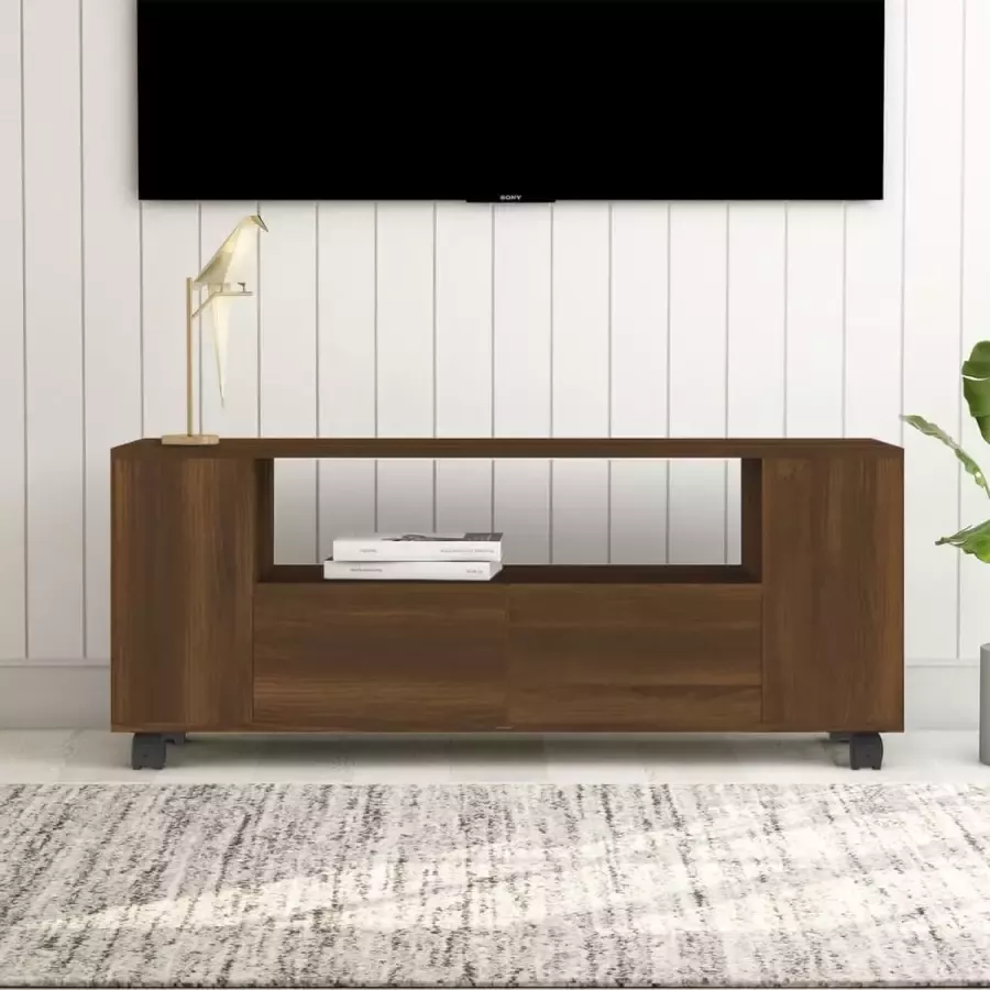 VidaXL Tv-meubel 120x35x43 Cm Bewerkt Hout Bruineikenkleurig