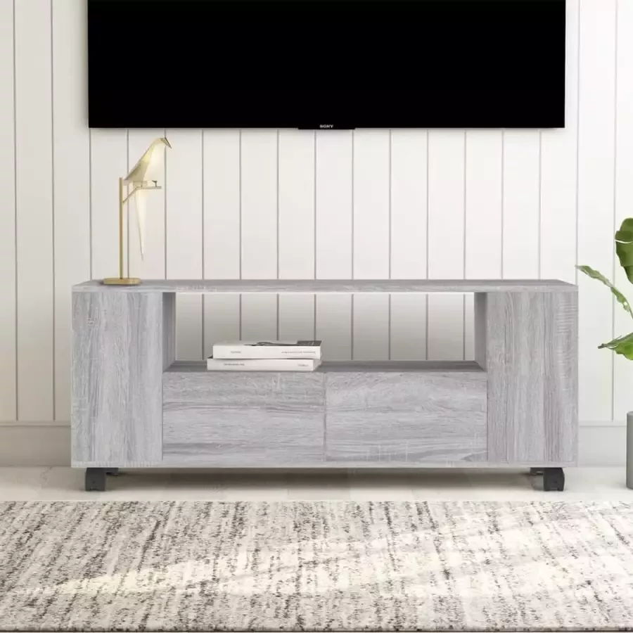 VidaXL -Tv-meubel-120x35x48-cm-bewerkt-hout-grijs-sonoma-eikenkleurig - Foto 1