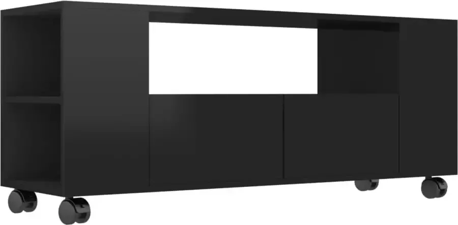 VidaXL -Tv-meubel-120x35x48-cm-bewerkt-hout-hoogglans-zwart - Foto 2