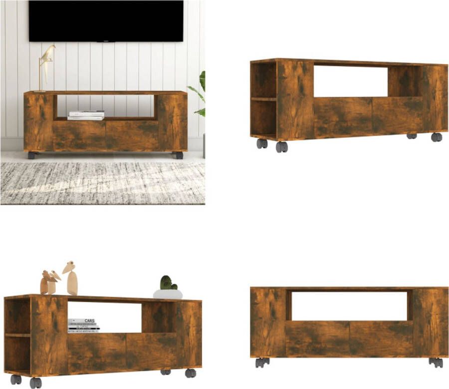 VidaXL Tv-meubel 120x35x48 cm bewerkt hout gerookt eikenkleurig Tv-kast Tv-kasten Tv-meubel Hifi-meubel
