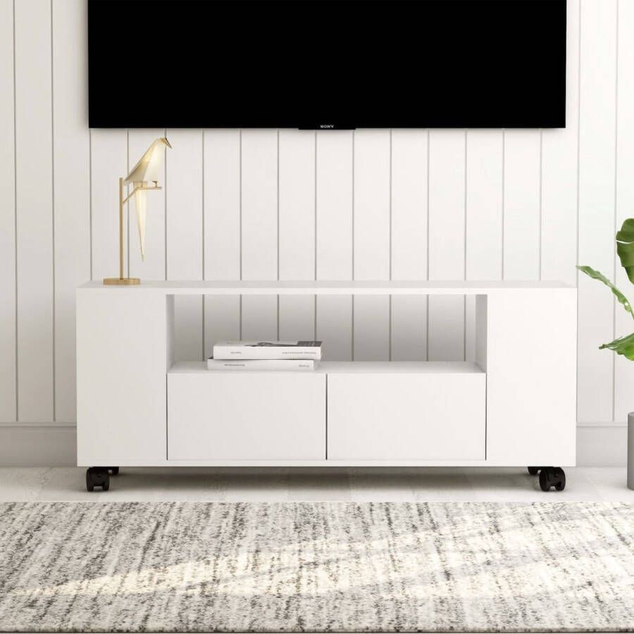 VIDAXL Tv-meubel 120x35x48 cm bewerkt hout wit - Foto 1