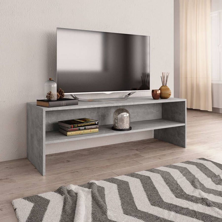 VidaXL -Tv-meubel-120x40x40-cm-bewerkt-hout-betongrijs - Foto 1
