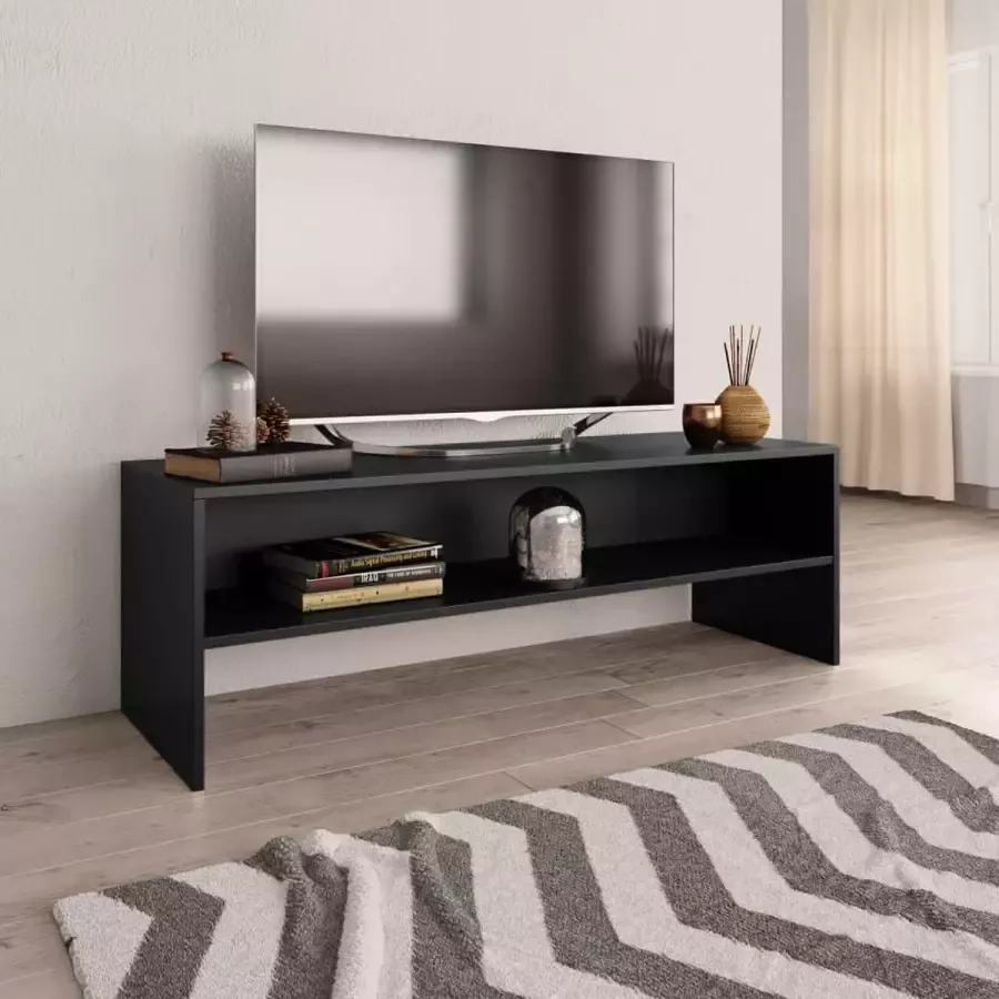 VidaXL -Tv-meubel-120x40x40-cm-bewerkt-hout-zwart - Foto 3