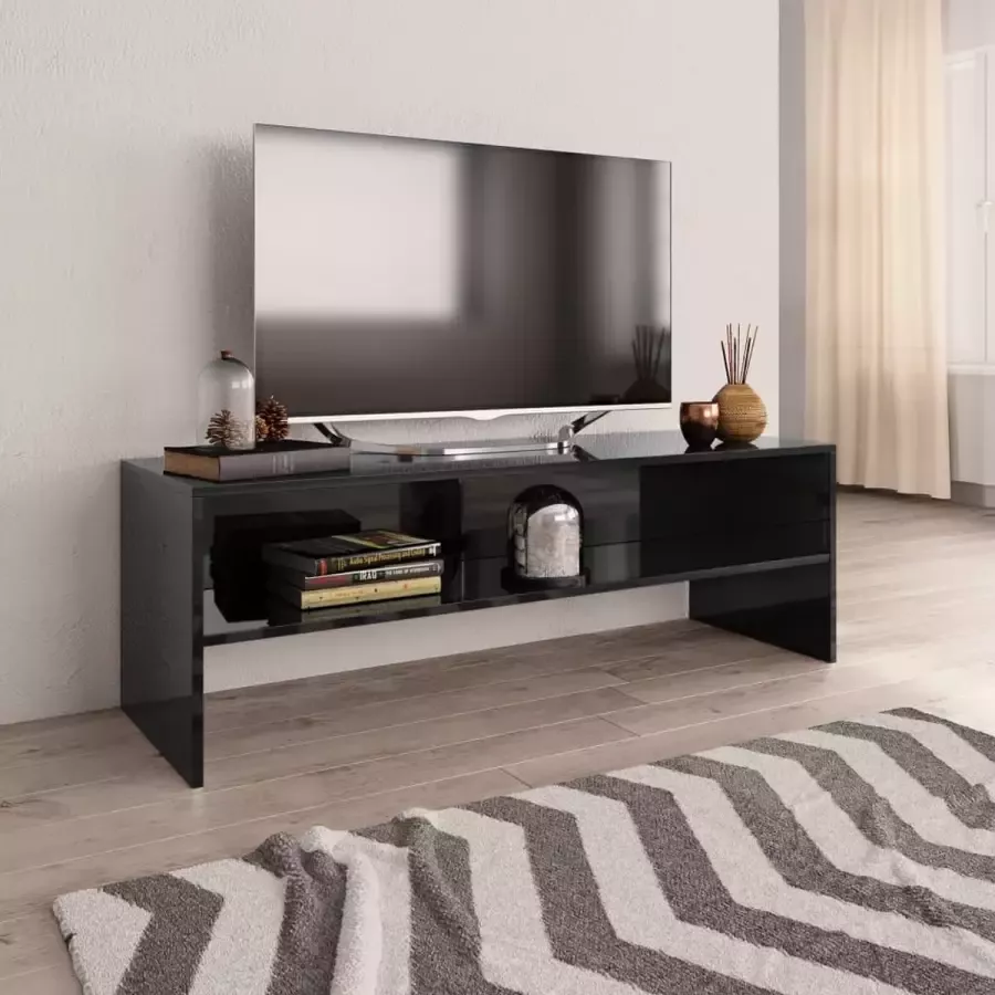 VidaXL Tv meubel 120x40x40 cm spaanplaat hoogglans zwart