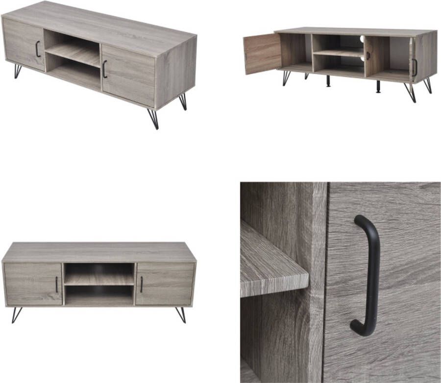 VidaXL Tv-meubel 120x40x45 cm grijs Televisiemeubel Televisiemeubels Televisiemeubelen Televisiemeubilair