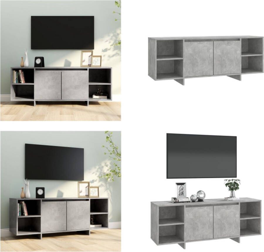 vidaXL Tv-meubel 130x35x50 cm spaanplaat betongrijs Tv-kast Tv-kasten Tv-standaard Wandtafel