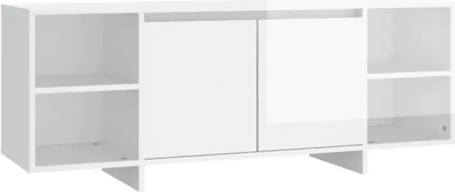 VidaXL -Tv-meubel-130x35x50-cm-spaanplaat-hoogglans-wit - Foto 3