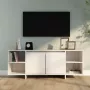 VidaXL Tv-meubel 130x35x50 cm spaanplaat hoogglans wit - Thumbnail 1