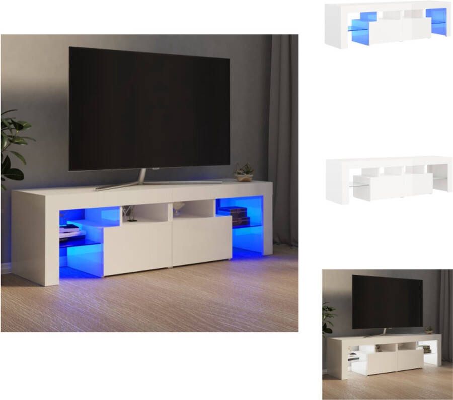 vidaXL TV-meubel 140 x 36.5 x 40 cm Hoogglans wit Kast