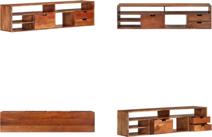 VidaXL Tv-meubel 140x30x35 cm massief acaciahout Tv-meubel Tv-meubels Tv-meubelen Tv-meubilair