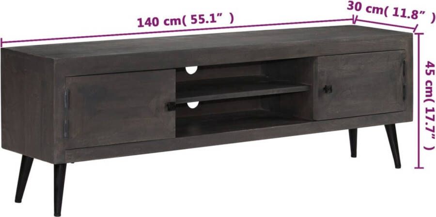 VidaXL -Tv-meubel-140x30x45-cm-massief-mangohout - Foto 1