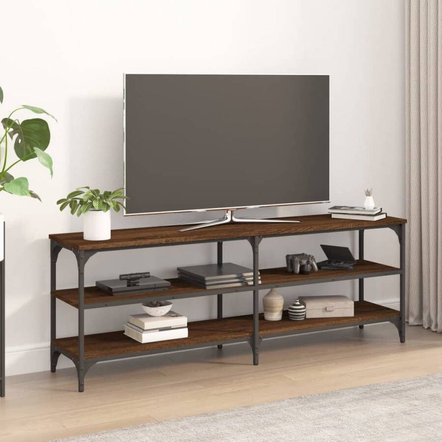 VidaXL -Tv-meubel-140x30x50-cm-bewerkt-hout-bruineikenkleurig - Foto 3