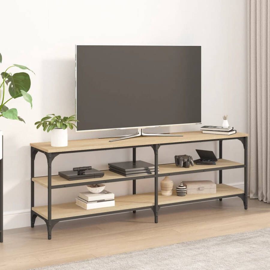 VidaXL -Tv-meubel-140x30x50-cm-bewerkt-hout-sonoma-eikenkleurig - Foto 2