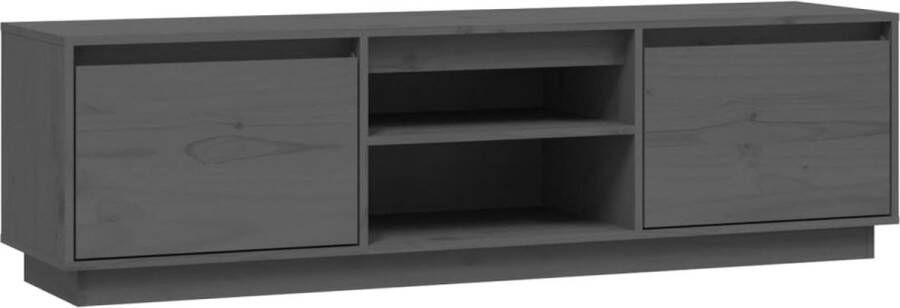 VidaXL -Tv-meubel-140x35x40-cm-massief-grenenhout-grijs - Foto 2